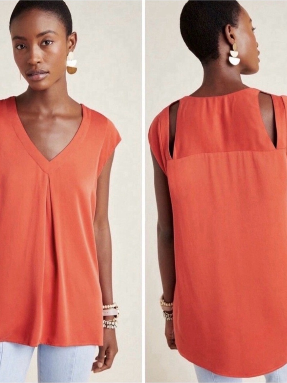 Anthropologie Maeve Ally Modal Sleeveless  Tunic in Red